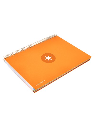 Cuaderno espiral a4 micro antartik tapa forrada 120h 90 gr cuadro 5mm 5 bandas 4 taladros color mostaza