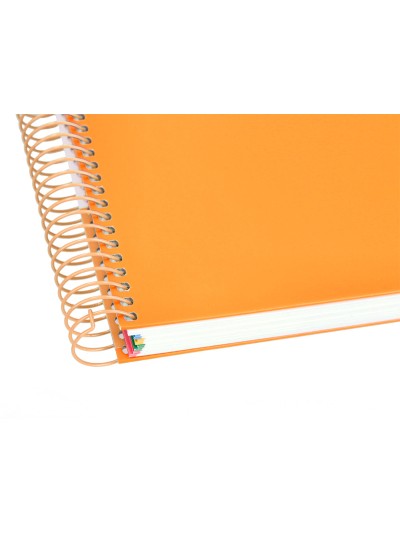 Cuaderno espiral a4 micro antartik tapa forrada 120h 90 gr cuadro 5mm 5 bandas 4 taladros color mostaza