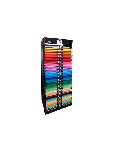 Expositor guarro metalico vacio 42 estantes para cartulina 185 gr 50x65 cm 75x57x200 cm