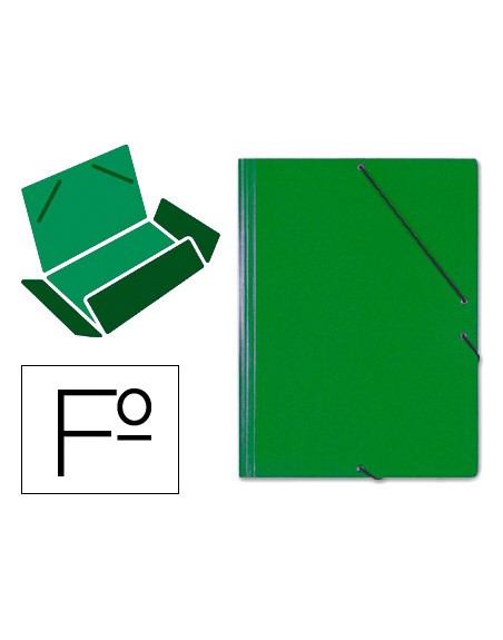 Carpeta gomas solapas carton saro tamaño folio verde