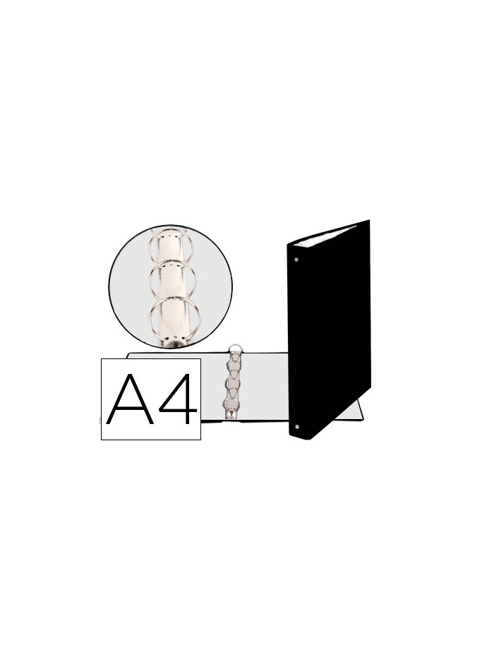 Carpeta de 4 anillas 30mm redondas exacompta din a4 carton forrado negra Carpeta de 4 anillas 30mm redondas exacompta din a4 carton forrado negra