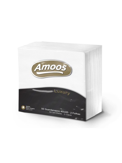 Servilleta celulosa amoos luxury 40x40 cm 2 capas paquete de 50 unidades