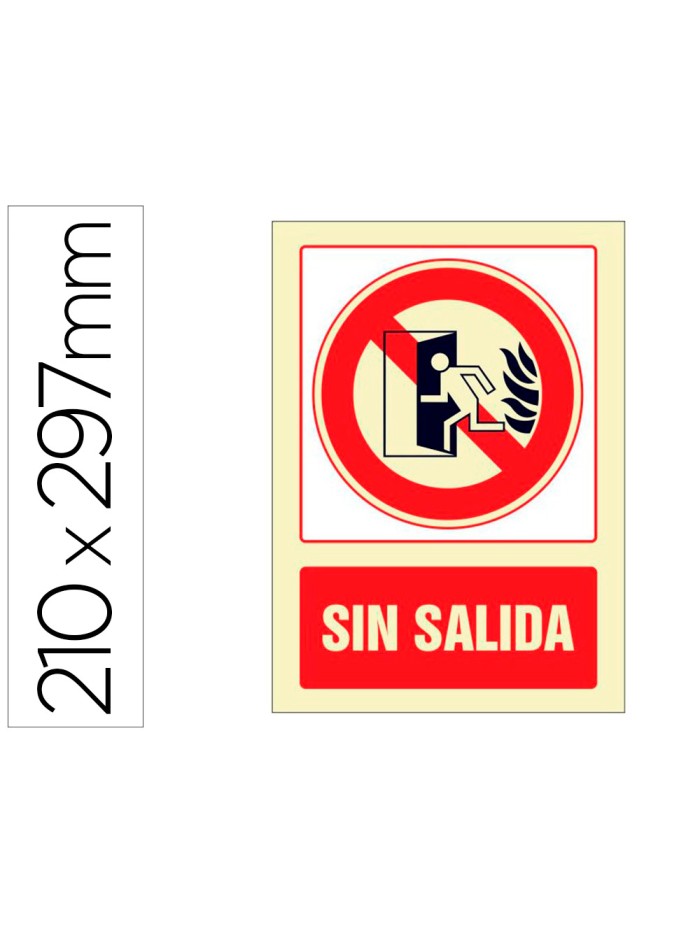 Pictograma syssa señal de no hay salida en pvc fotoluminiscente 210x297 mm Pictograma syssa señal de no hay salida en pvc fotoluminiscente 210x297 mm