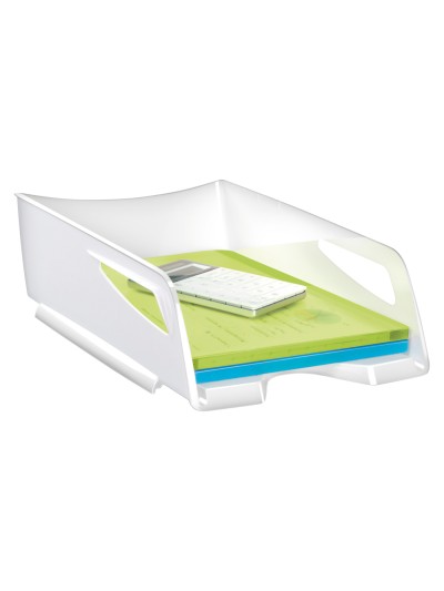 Bandeja sobremesa cep maxi de gran capacidad plastico blanca 386x270x115 mm