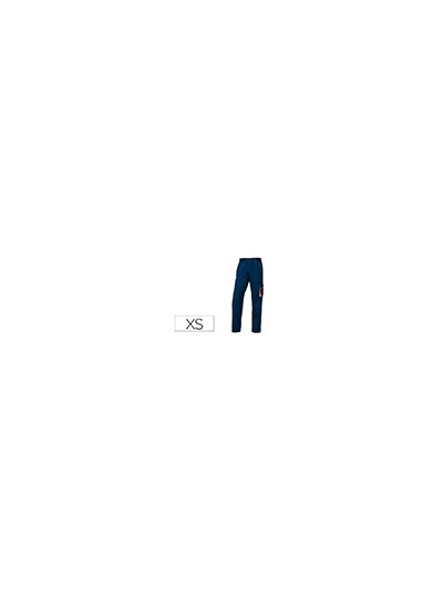 Pantalon de trabajo deltaplus cintura ajustable 5 bolsillos color azul naranja talla xs