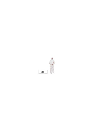 Traje de seguridad deltaplus polipropileno con capucha de un solo uso color blanco talla xl
