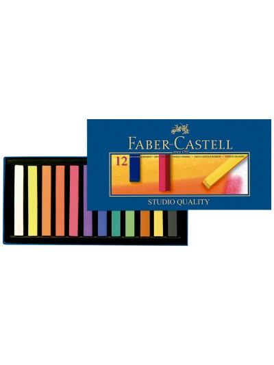 Tiza pastel faber castell estuche carton de 12 unidades colores surtidos