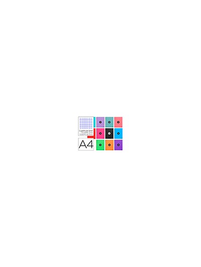 Cuaderno espiral a4 micro antartik tapa forrada 120h 90 gr cuadro 5mm 5 bandas 4 taladros colores surtidos