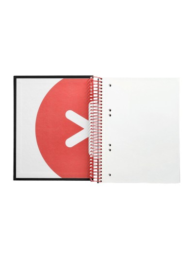 Cuaderno espiral a5 micro antartik tapa forrada 120h 90g liso con bandas 6 taladros color negro