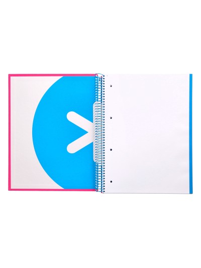 Cuaderno espiral a4 micro antartik tapa forrada 120h 90 gr liso con bandas 4 taladros color rosa fluor