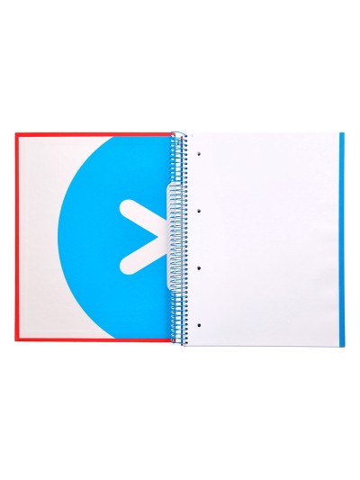 Cuaderno espiral a4 micro antartik tapa forrada 120h 90 gr liso con bandas 4 taladros color rojo