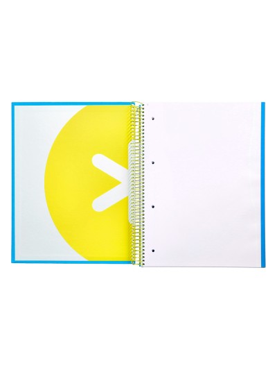 Cuaderno espiral a4 micro antartik tapa forrada 120h 90 gr liso con bandas 4 taladros color azul