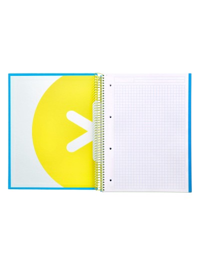 Cuaderno espiral a4 micro antartik tapa forrada 120h 90 gr cuadro 5mm 5 bandas 4 taladros color azul