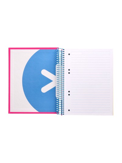 Cuaderno espiral a5 micro antartik tapa forrada 120h 100 gr horizontal 5 bandas 6 taladros color rosa