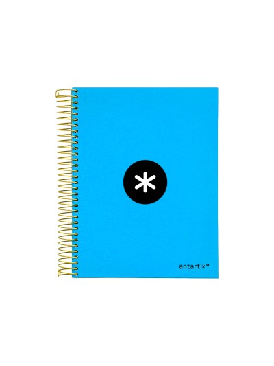 Cuaderno espiral a5 micro antartik tapa forrada 120h 100 gr horizontal 5 bandas 6 taladros color azul