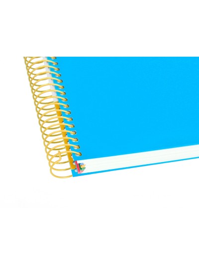Cuaderno espiral a5 micro antartik tapa forrada 120h 100 gr horizontal 5 bandas 6 taladros color azul