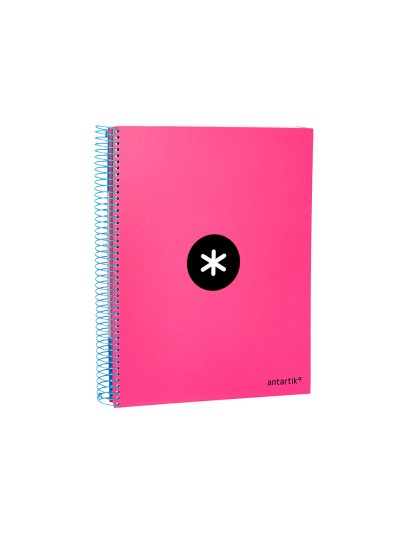 Cuaderno espiral a4 micro antartik tapa forrada 120h 90 gr horizontal 5 bandas 4 taladros color rosa