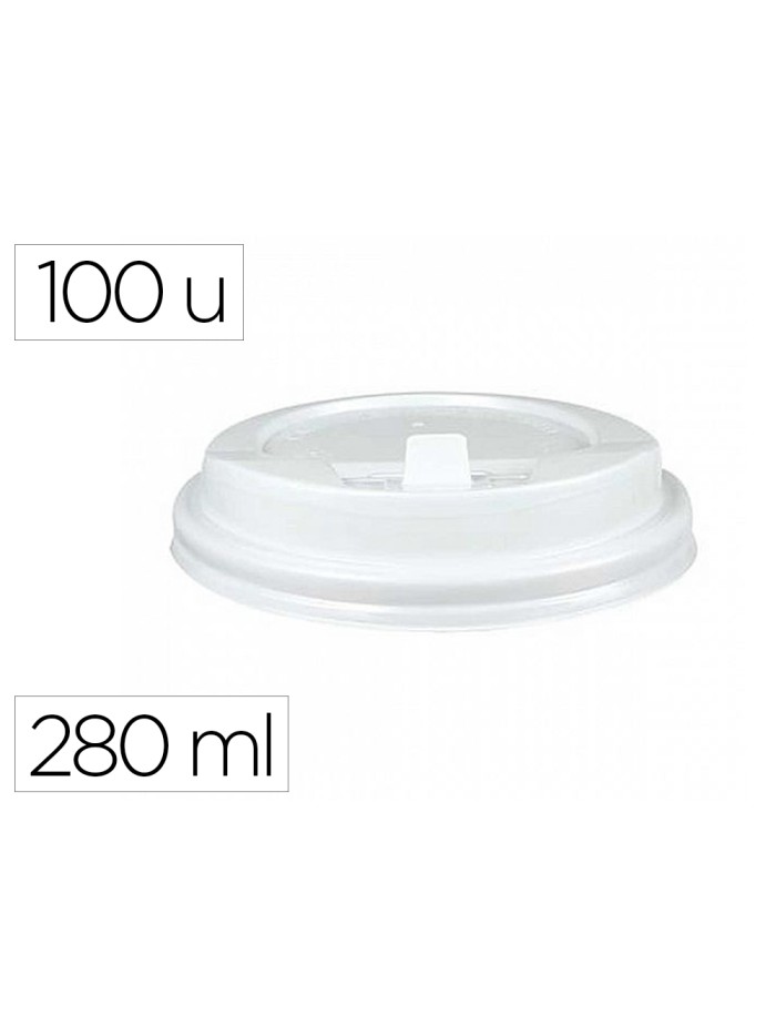 Tapa para vaso bunzl 280 ml poliestireno con orificio paquete de 100 unidades Tapa para vaso bunzl 280 ml poliestireno con orificio paquete de 100 unidades
