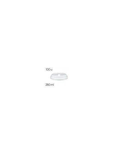 Tapa para vaso bunzl 280 ml poliestireno con orificio paquete de 100 unidades