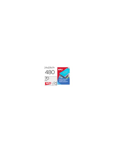 Etiqueta adhesiva apli 1224 transparentes tamaño 70x37 mm para fotocopiadora laser caja 20 hojas con 480 etiquetas