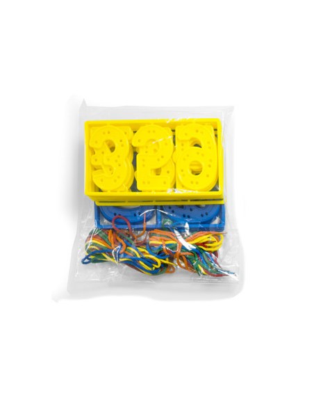 Juego miniland numeros para coser 7 cm 40 piezas + 20 cordones