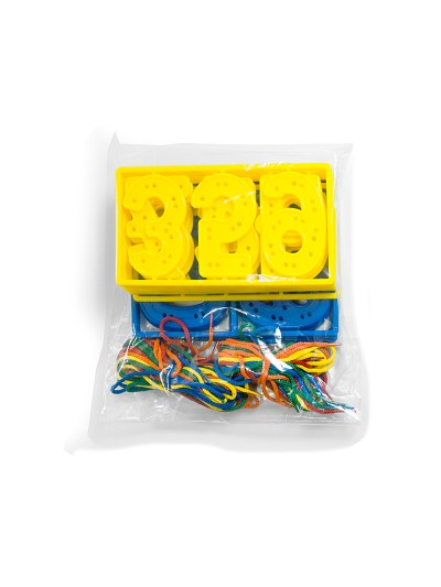 Juego miniland numeros para coser 7 cm 40 piezas + 20 cordones