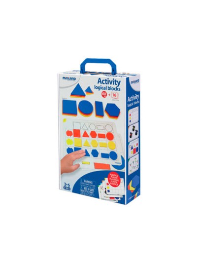 Juego miniland activity logical blocks 60 bloques + 16 actividades