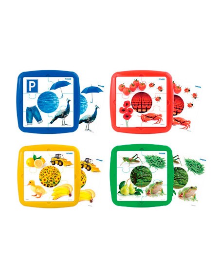 Puzle miniland los colores set de 4 unidades 12 piezas