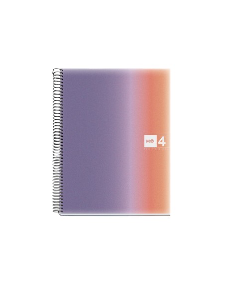 Cuaderno espiral miquelrius din a4 120 hojas 70 gr cuadro 5 mm tapa polipropileno aurora provence