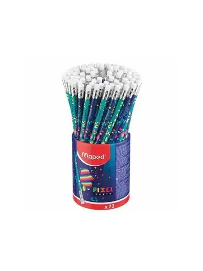 Lapices de grafito maped pixel party hb con goma de borrar cubilete de 72 uniades Lapices de grafito maped pixel party hb con goma de borrar cubilete de 72 uniades