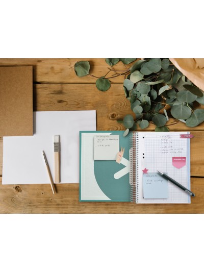 Cuaderno espiral a5 micro antartik tapa forrada120h 90 gr cuadro 5 mm 5 banda6 taladros color menta