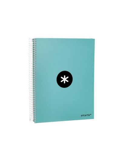 Cuaderno espiral a4 micro antartik tapa forrada 120h 90 gr cuadro 5mm 5 bandas 4 taladros color menta