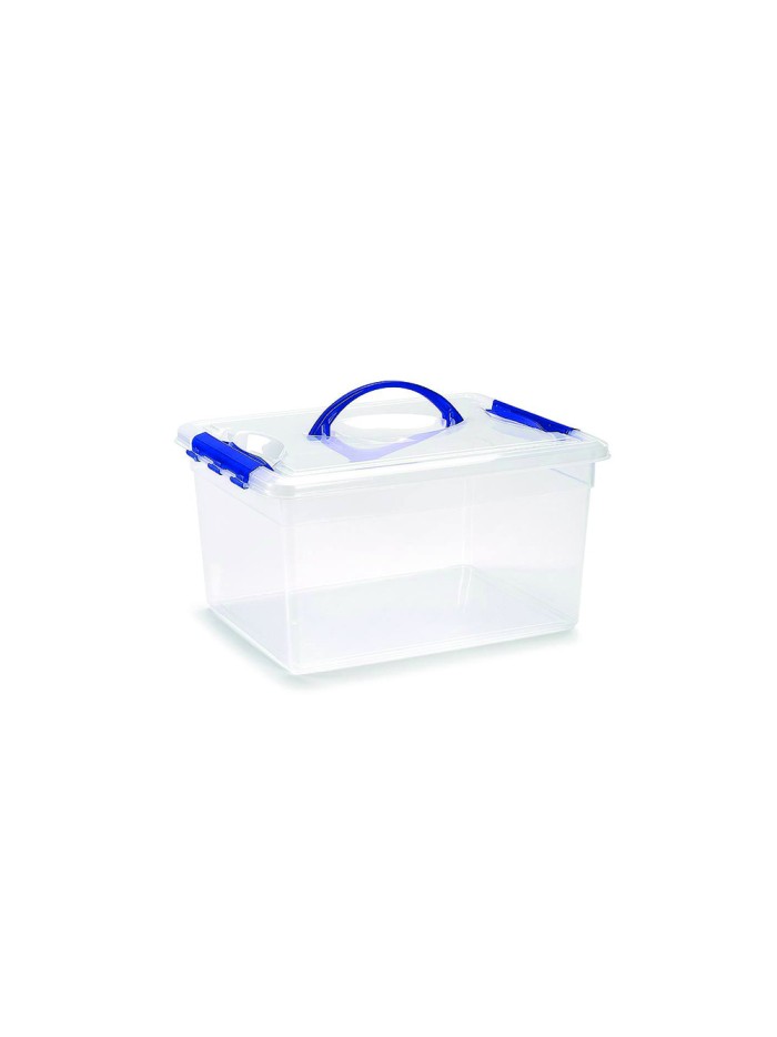 Contenedor plastico plasticforte n 9 transparente con tapa y asa capacidad 12 l Contenedor plastico plasticforte n 9 transparente con tapa y asa capacidad 12 l