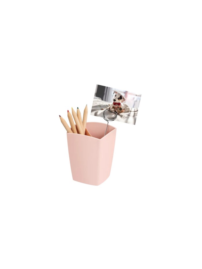 Cubilete portalapices cep mineral plastico color rosa nude 75x75x95 mm Cubilete portalapices cep mineral plastico color rosa nude 75x75x95 mm