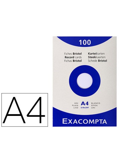 Cartulina exacompta din a4 blanca 205 gr paquete de 100 unidades