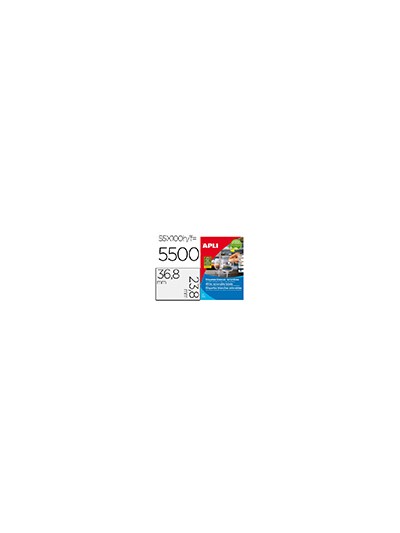 Etiqueta adhesiva apli 36,8x23,8 mm fotocopiadora laser inkjet caja 100 hojas din a4 con 5500 etiquetas
