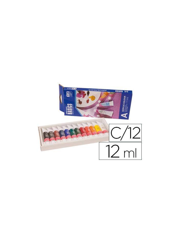 Pintura acrilica artist caja carton de 12 colores surtidos tubo de 12 ml Pintura acrilica artist caja carton de 12 colores surtidos tubo de 12 ml