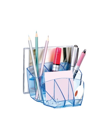 Organizador sobremesa cep confor ice blue plastico transparente celeste