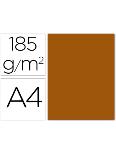 Cartulina guarro din a4 marron chocolate 185 gr paquete 50 hojas