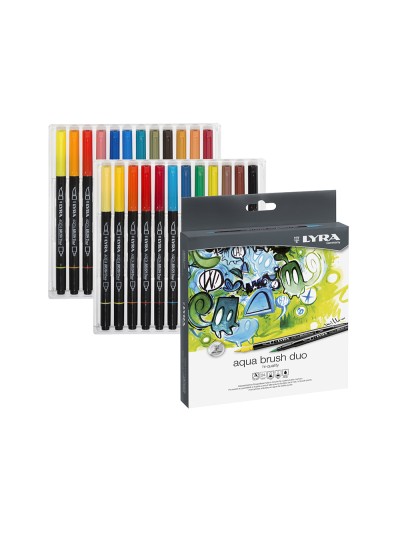 Rotulador lyra aqua brush duo caja de 24 colores