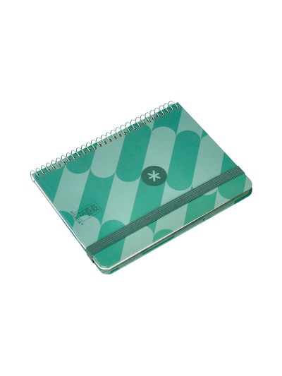 Agenda espiral antartik pattern a6+ 2025 semana vista color verde papel 80 gr
