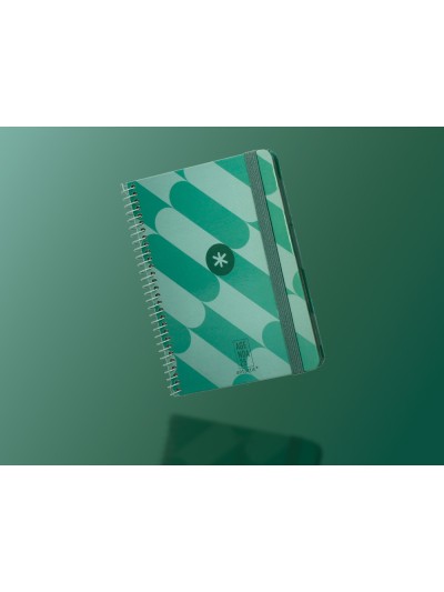 Agenda espiral antartik pattern a6+ 2025 semana vista color verde papel 80 gr