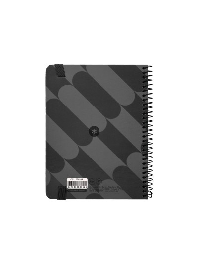 Agenda espiral antartik pattern a6+ 2025 semana vista color negro papel 80 gr