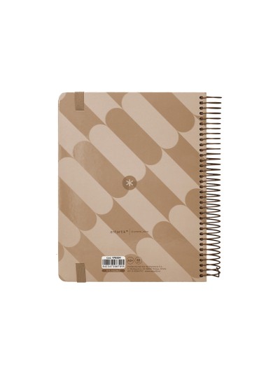 Agenda espiral antartik pattern a5+ 2025 dia pagina color rosa nude papel 80 gr