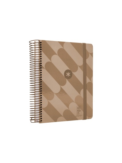 Agenda espiral antartik pattern a5+ 2025 dia pagina color rosa nude papel 80 gr