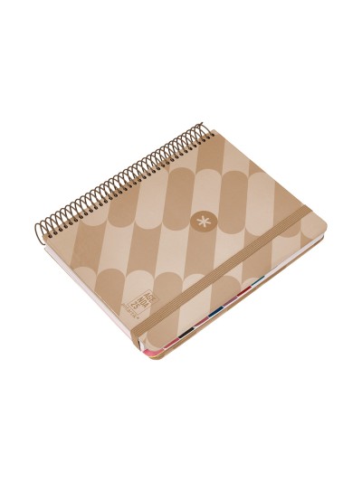 Agenda espiral antartik pattern a5+ 2025 dia pagina color rosa nude papel 80 gr