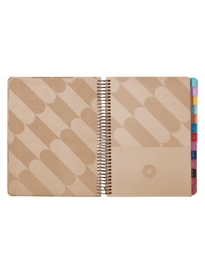 Agenda espiral antartik pattern a5+ 2025 dia pagina color rosa nude papel 80 gr