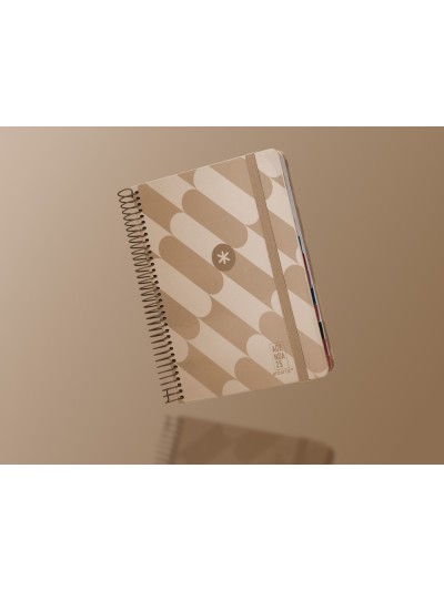 Agenda espiral antartik pattern a5+ 2025 dia pagina color rosa nude papel 80 gr
