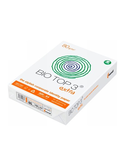Papel fotocopiadora biotop 80g extra ecologico din a4 paquete de 500 hojas