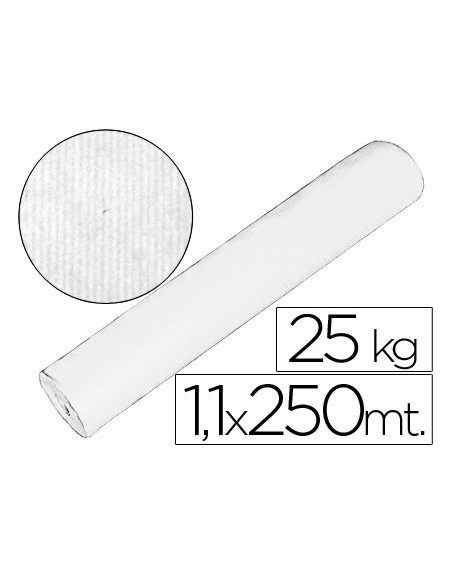 Papel kraft blanco bobina 20 kg 1,10 cm x 250 mt especial para embalaje